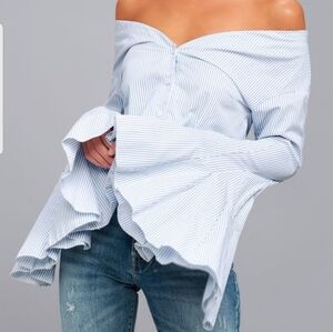Lulus Striped off the shoulder top